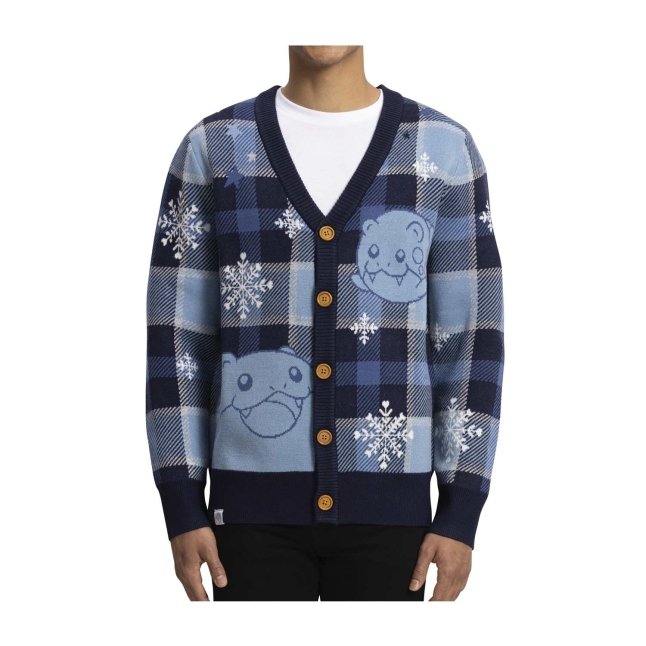 Spheal Plaid Flurry Knit Cardigan - Adult | Pokémon Center Official Site