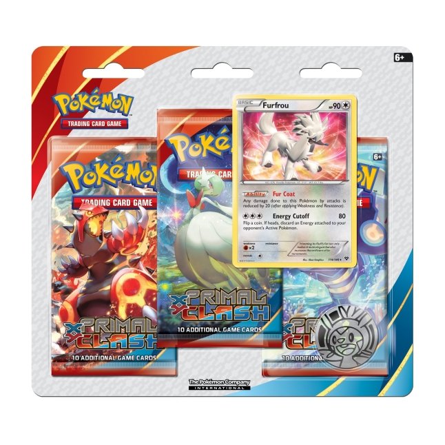 Pokémon TCG: XY-Primal Clash 3 Booster Packs, Coin & Furfrou Promo Card ...