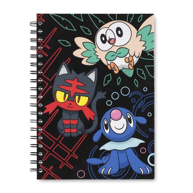 Rowlet Litten And Popplio Alola First Partner Spiral Notebook 200 Pages Pokémon Center