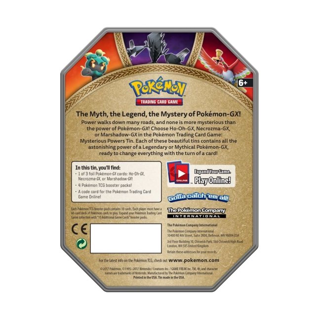 Pokémon TCG: Mysterious Powers Tin (Ho-Oh-GX) | Pokémon Center Official ...