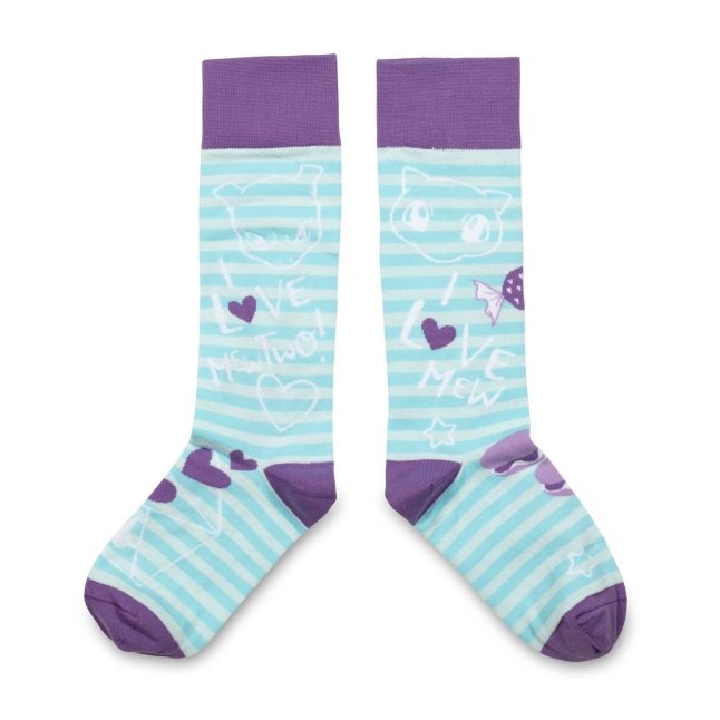 Mewtwo & Mew Pokémon Valentine Mid-Calf Socks (One Size-Adult ...