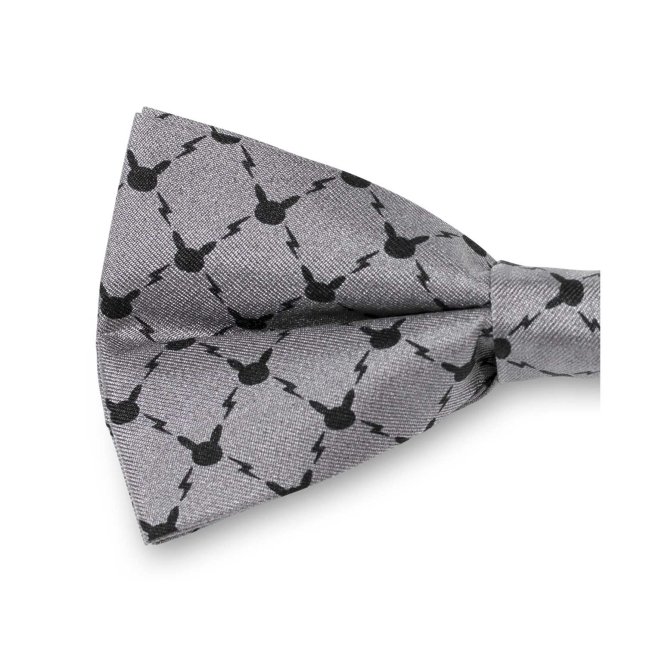 Pikachu Classics Silhouette Gray Silk Bow Tie (One Size-Adult