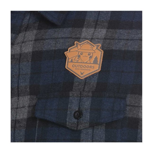 Outdoors with Pokémon Navy Plaid Fitted Flannel Shirt - Men | Pokémon ...