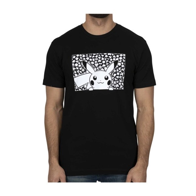 Pikachu & Silhouettes Black Relaxed Fit Crew Neck T-Shirt - Men ...