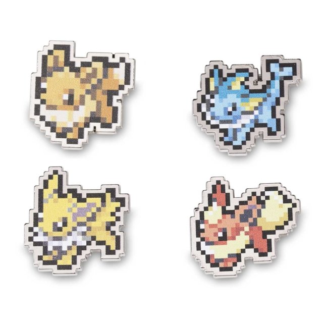 Eevee Vaporeon Jolteon And Flareon Pokémon Pixel Pins 4 Pack