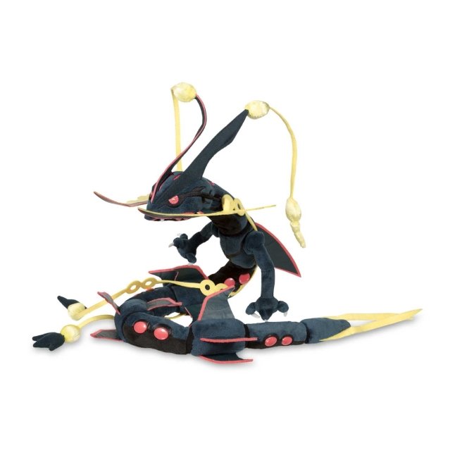 Pokemon Shiny Rayquaza Plush Toy Black Mega Dragon Soft Stuffed