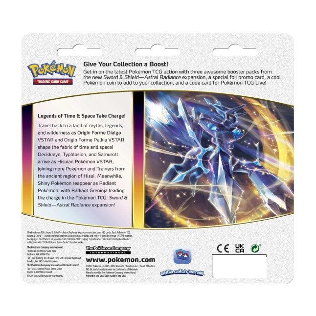 Pokémon TCG: Sword & Shield-Astral Radiance 3 Booster Packs, Coin