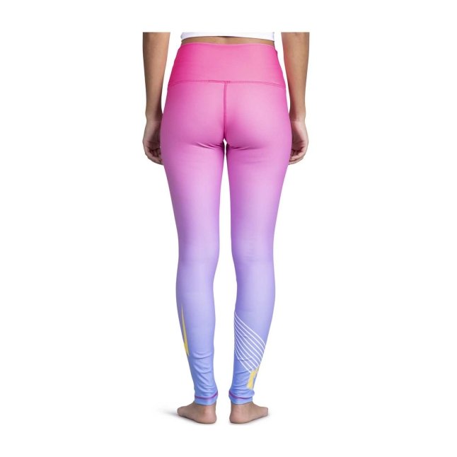 Buy the NWT Womens Pink Blue Elastic Waist Pull-On Compression Leggings  Size XL