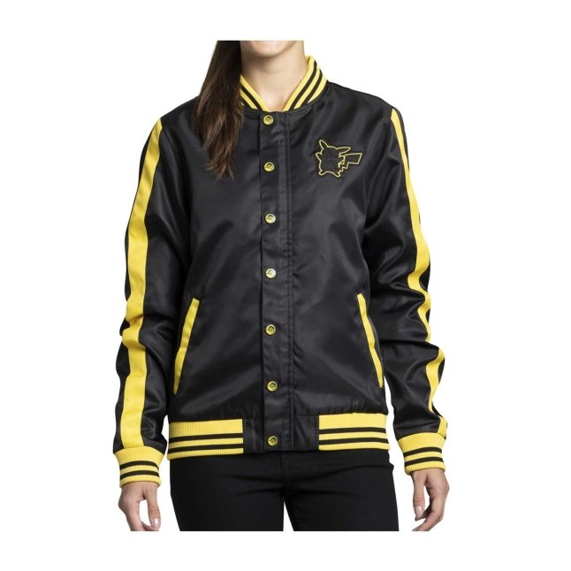 Pikachu Pokémon Jackets Black Snap-Down Jacket - Adult