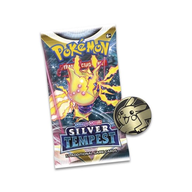 Pokémon TCG: Sword & Shield-Silver Tempest 3 Booster Packs, Coin