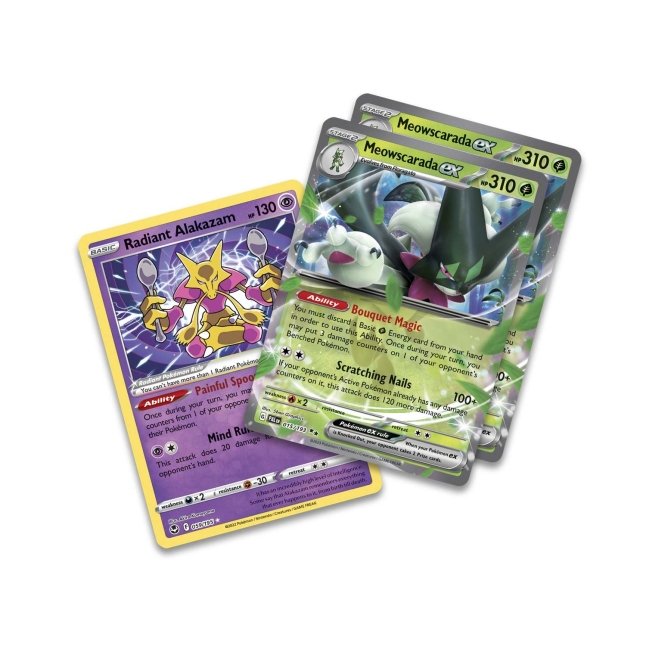 Take a look at the full deck list of the Meowscarada ex and Radiant Al, Pokemon TCG