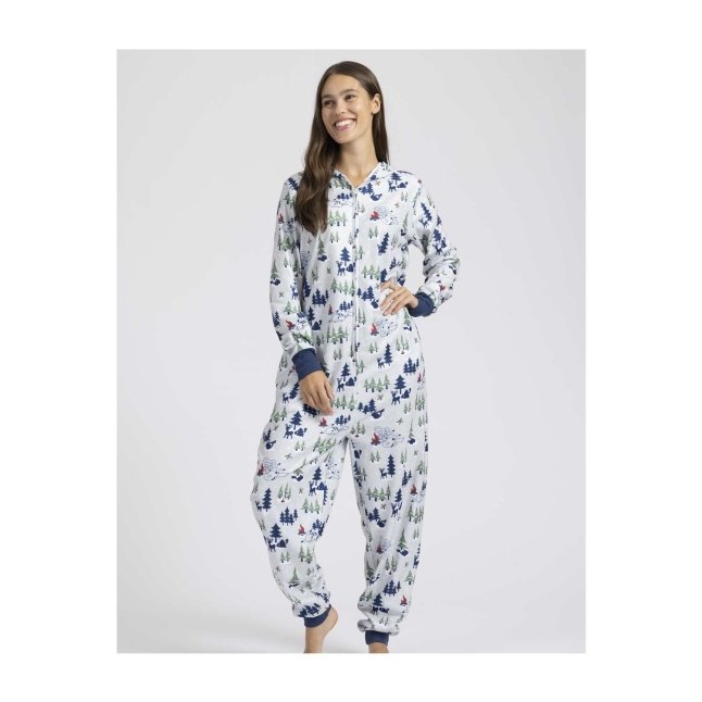 Arctic White Hoodie One Piece - Adult Hooded Footed Pajamas, One Piece  Hooded Pjs