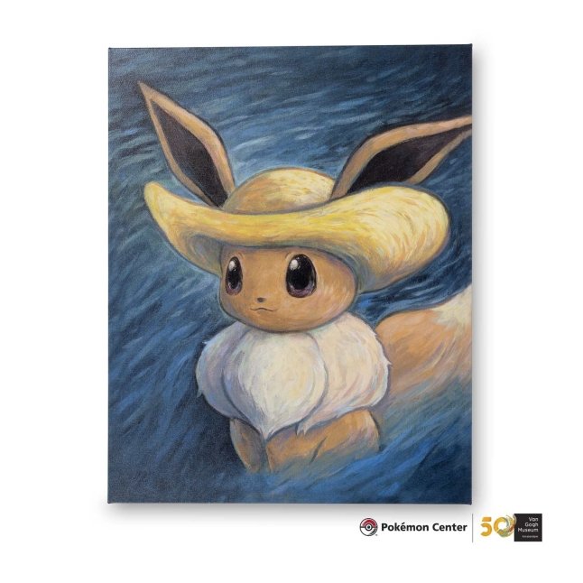 Pokémon Center × Van Gogh Museum: Eevee Inspired by Self-Portrait with  Straw Hat Canvas Wall Art