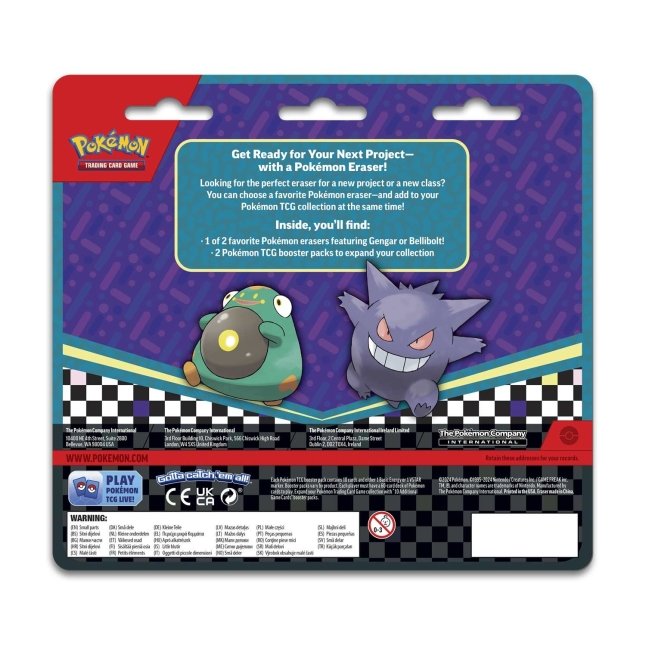 Pokémon TCG: 2 Booster Packs & Gengar Eraser | Pokémon Center UK ...