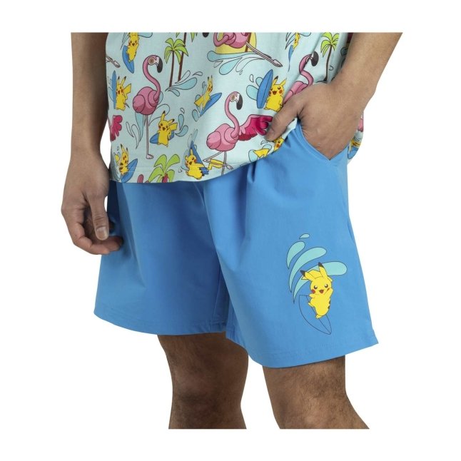 Pikachu Pokémon Tropical Blue Shorts - Men | Pokémon Center Official Site