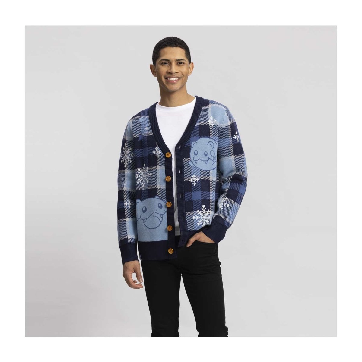 Spheal Plaid Flurry Knit Cardigan - Adult