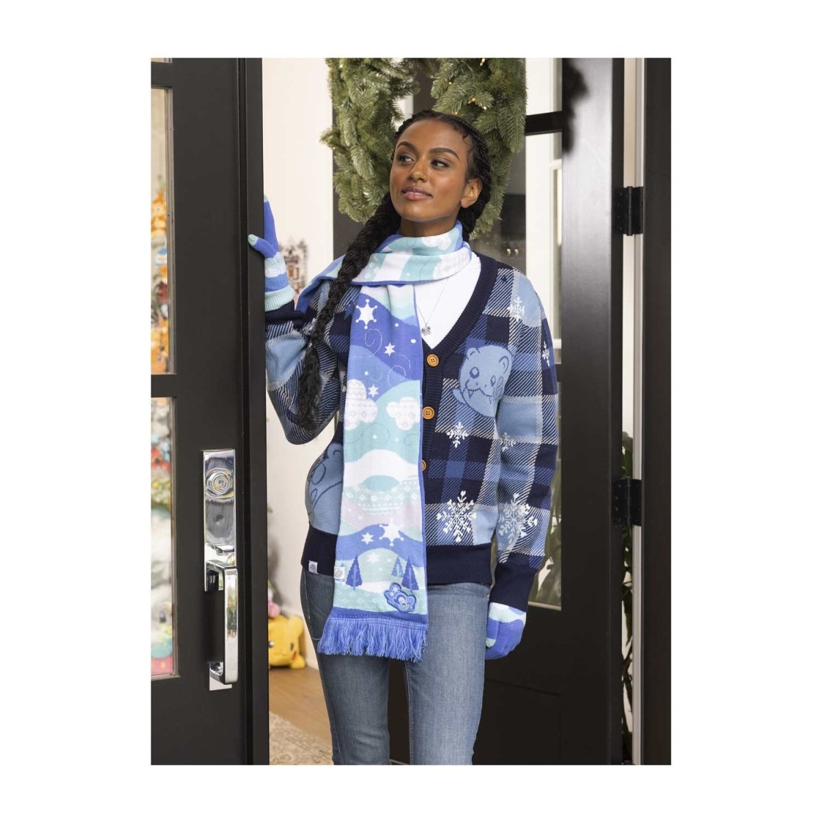 Spheal Plaid Flurry Knit Cardigan - Adult