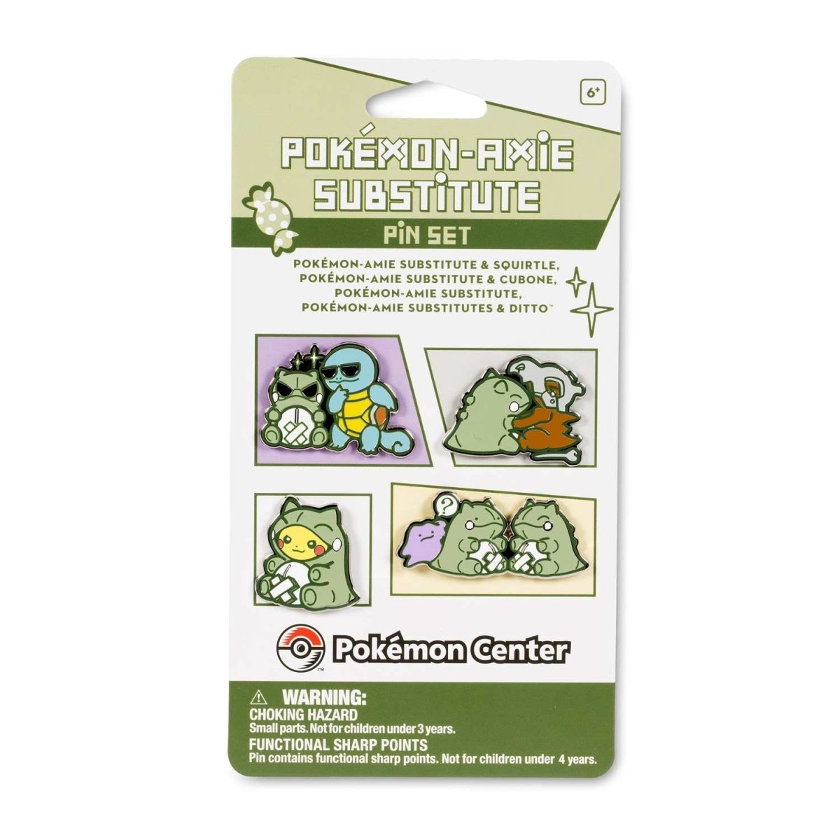 Pokémon Center Ditto, Cubone, Sauirtle, Pikachu, shops Amie Pin Set- SEALED