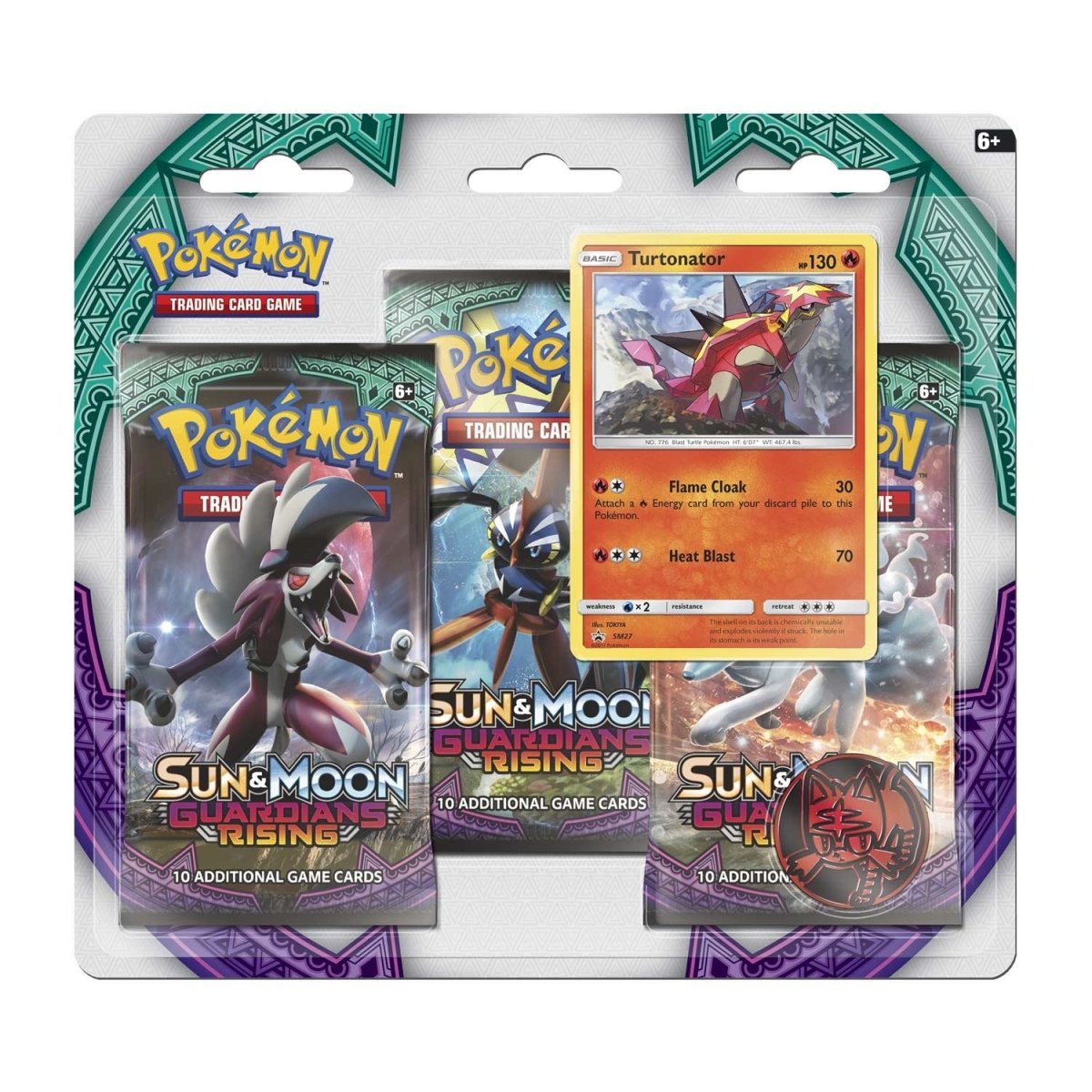 Pokémon TCG: Sun & Moon-Guardians Rising 3 Booster Packs, Coin