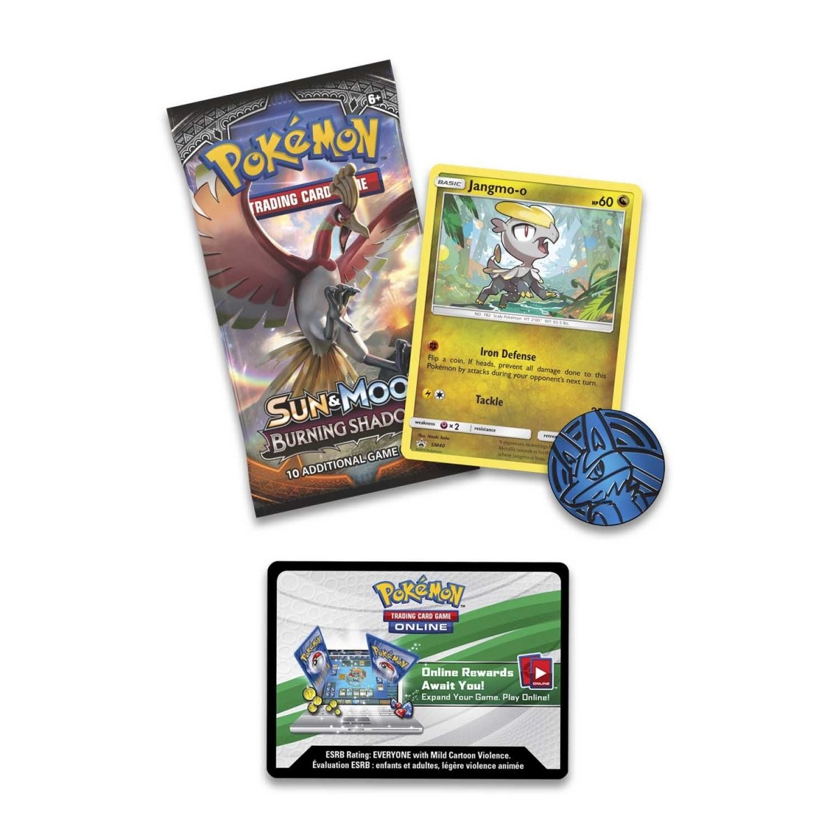 Pokémon TCG: Sun & Moon-Burning Shadows Booster Pack, Coin & Jangmo-o Promo  Card | Pokémon Center Official Site