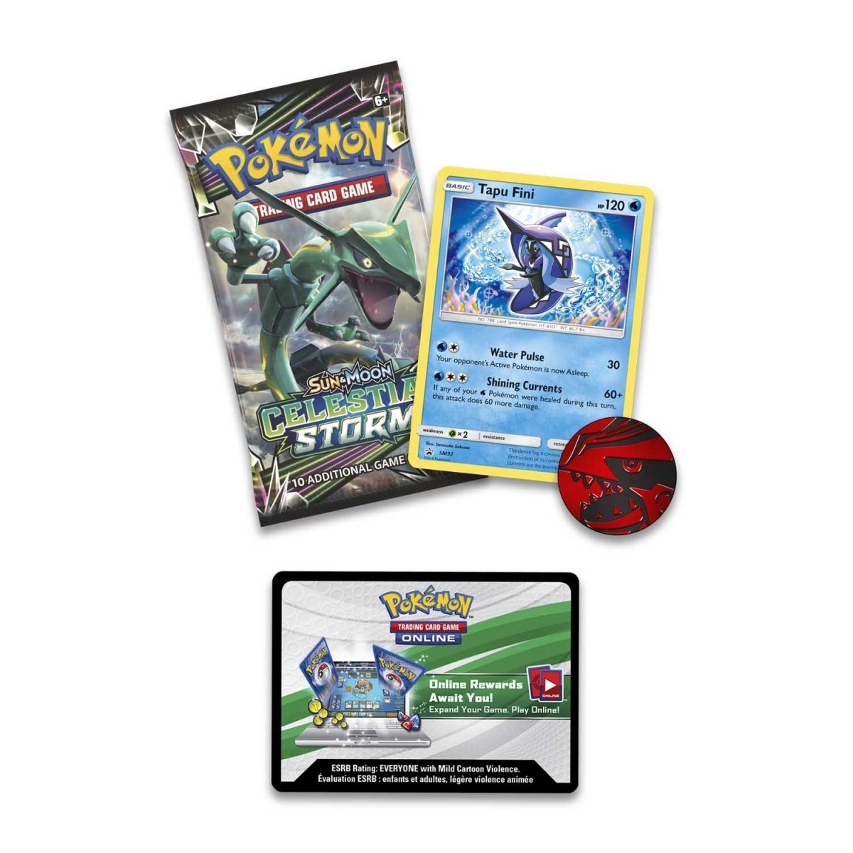 Pokémon TCG: Sun & Moon-Celestial Storm Booster Pack, Coin & Tapu Fini  Promo Card | Pokémon Center Official Site