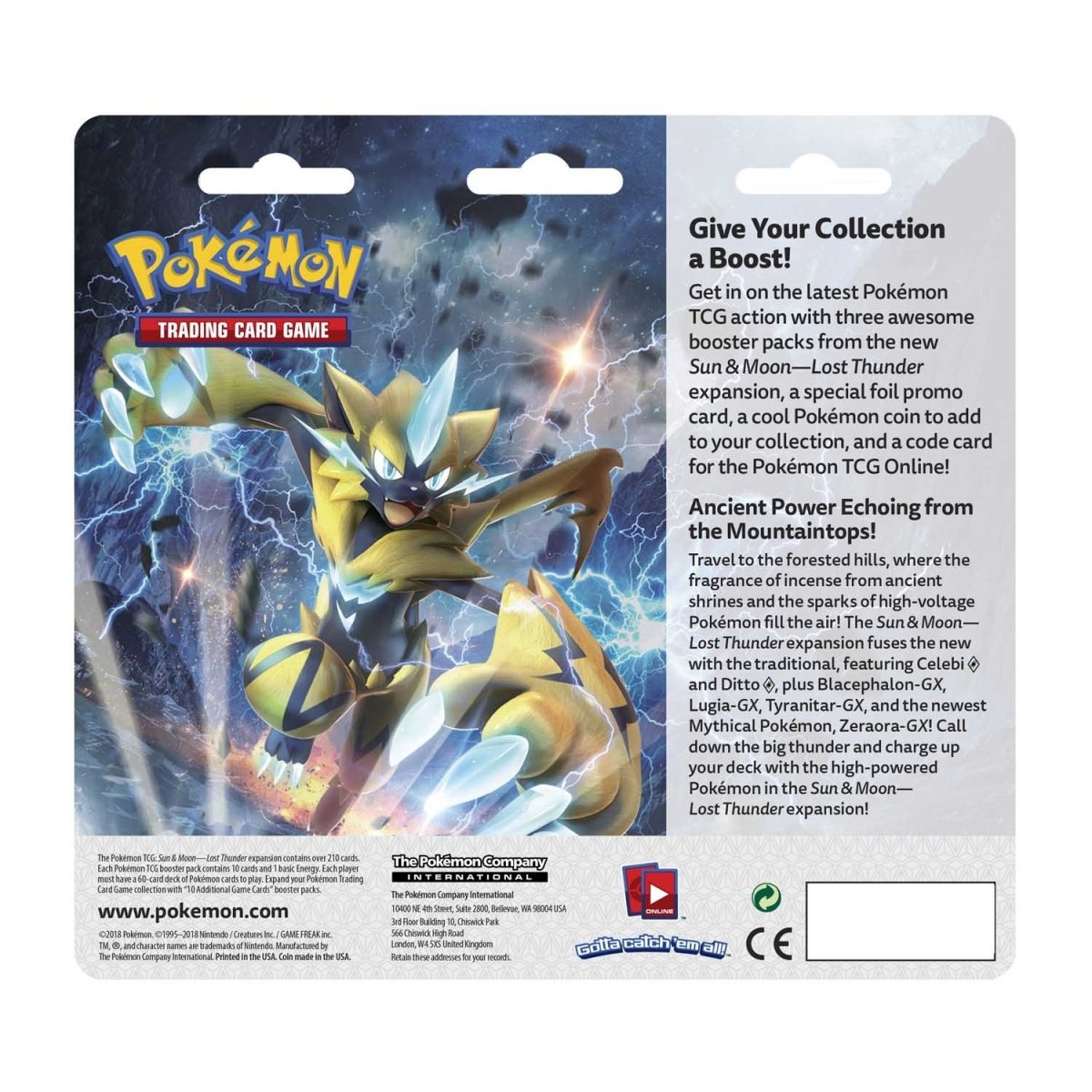 Pokémon TCG: Sun & Moon-Lost Thunder 3 Booster Packs, Coin & Alolan  Exeggutor Promo Card