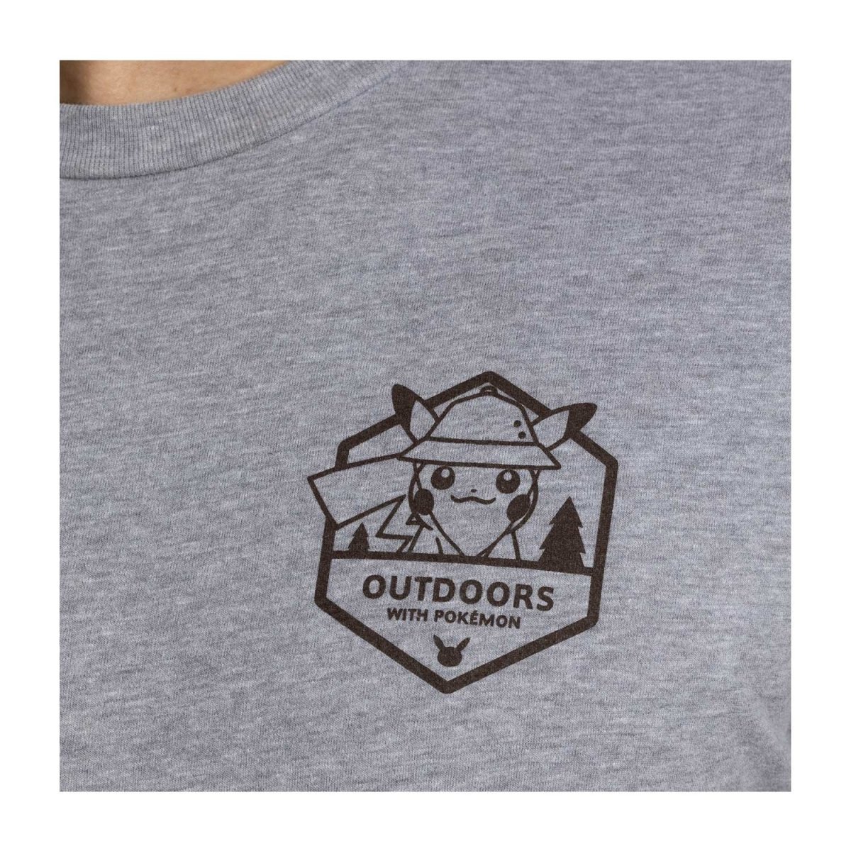 Outdoors with Pokémon Heather Gray Crew Neck T-Shirt - Men