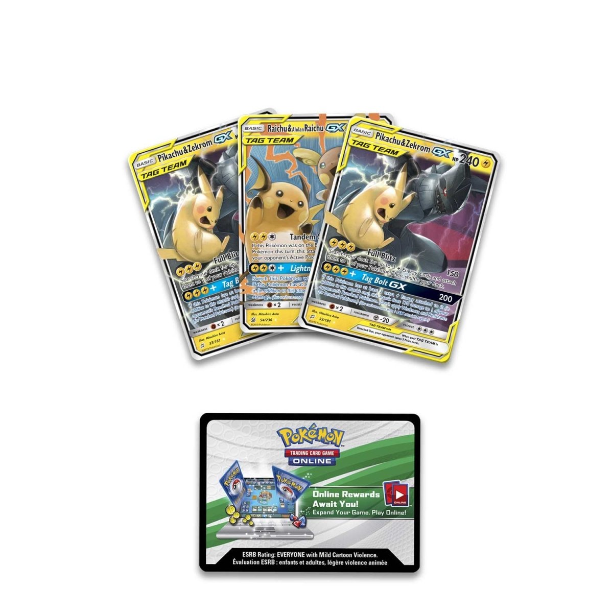 Pikachu E Zekrom GX Pokémon Carta Em Português 33/181 - Lista Kids