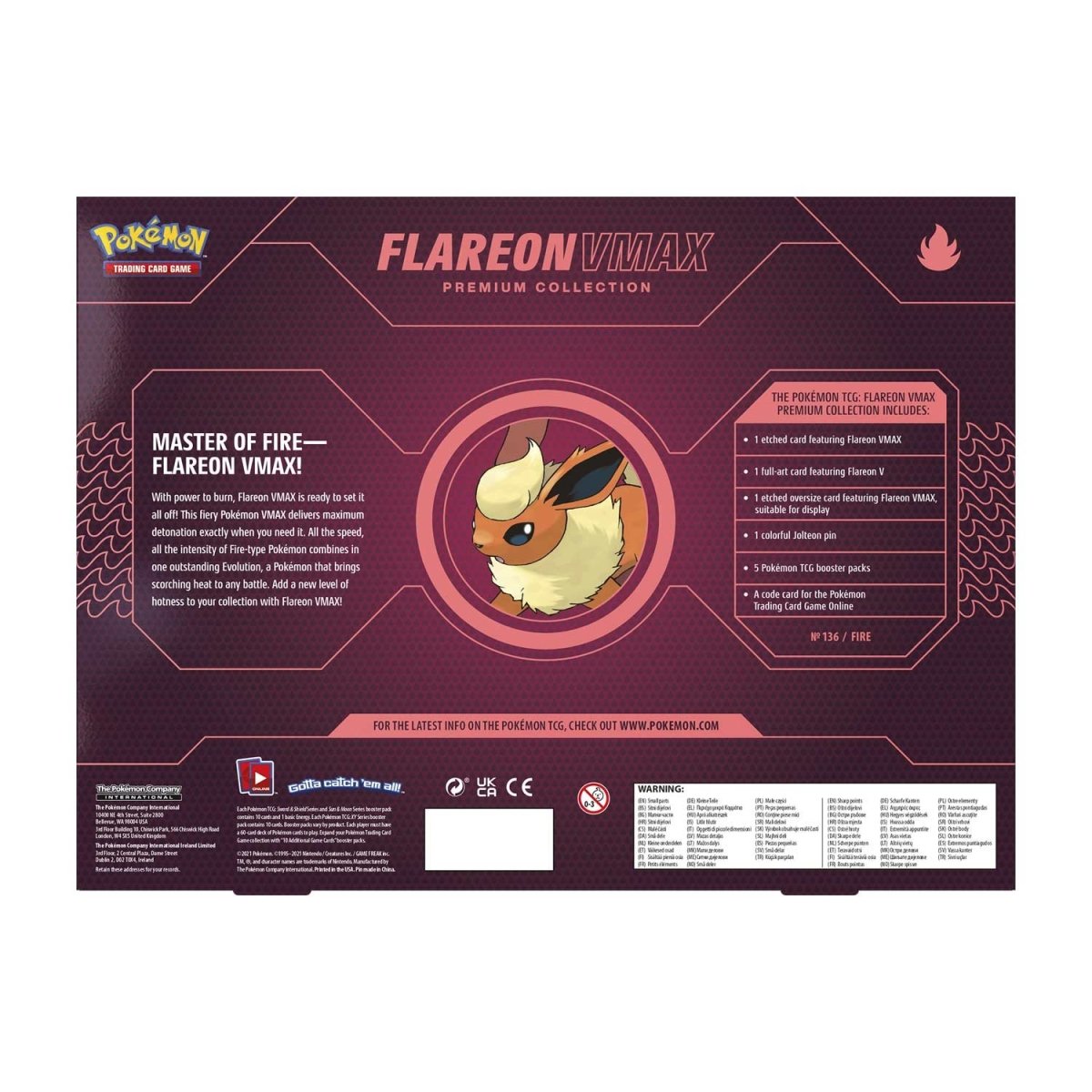 Pokémon TCG: Flareon VMAX Premium Collection | Pokémon Center UK ...