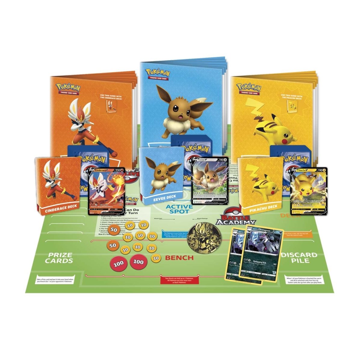 Pokémon TCG's Battle Academy box gets a 2022 update with Pikachu, Eevee and  Cinderace decks and Pokémon V cards