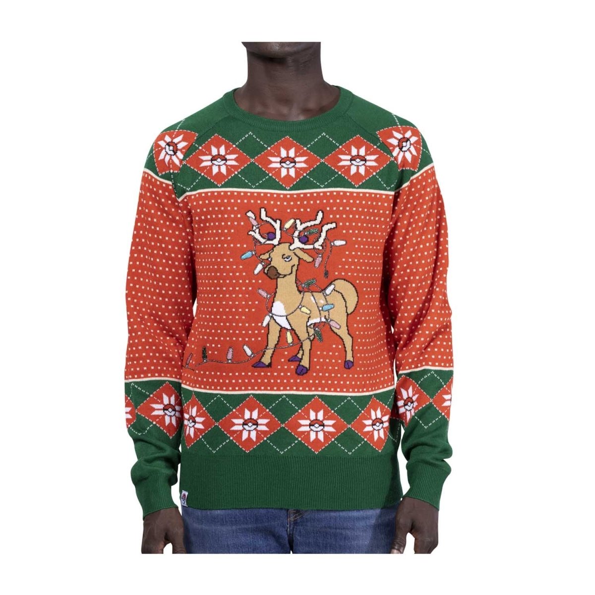 Stantler Holiday Lights Knit Sweater - Adult | Pokémon Center Official Site