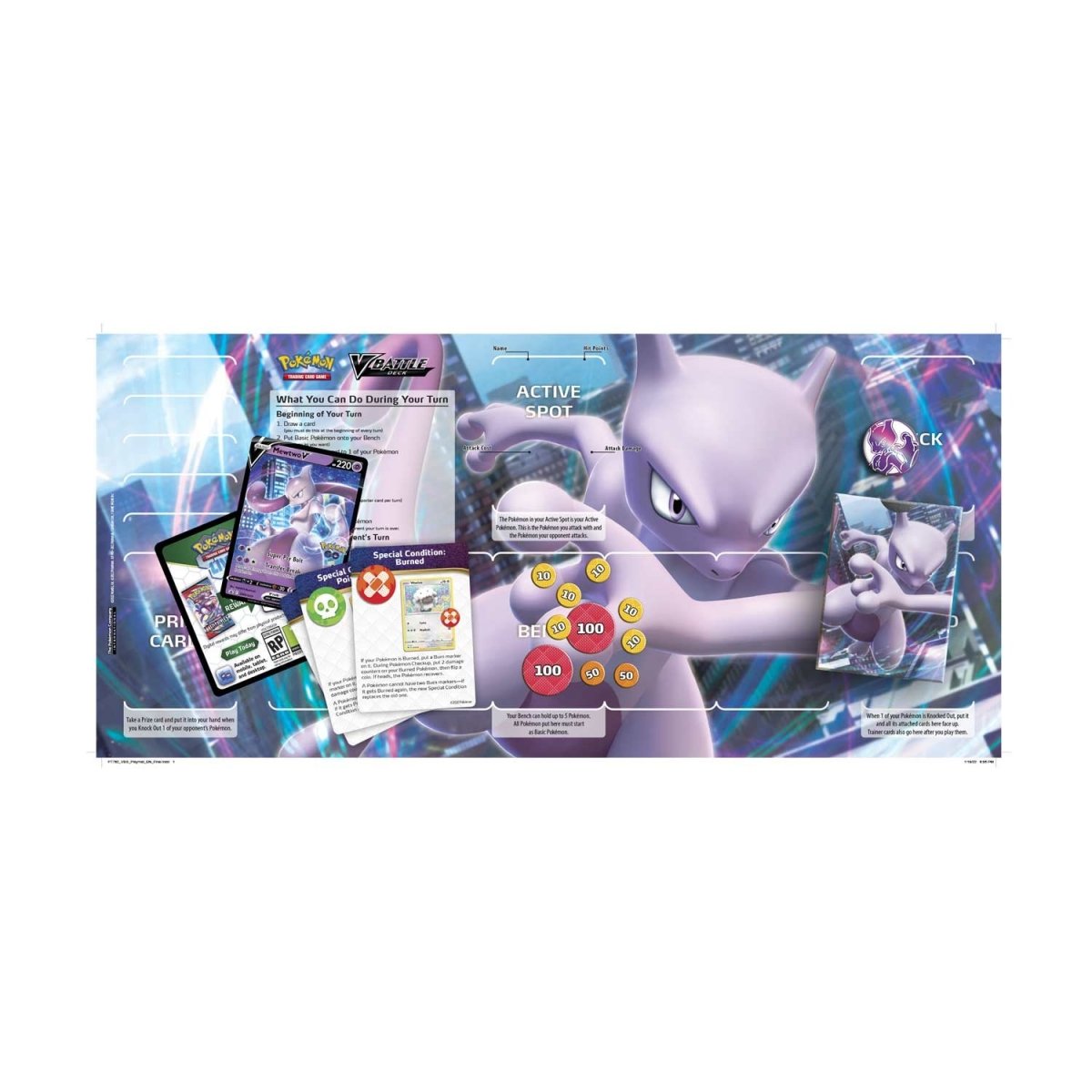  Pokémon TCG Pokémon GO Mewtwo V Battle Deck (60 Cards, Ready to  Play) : Toys & Games