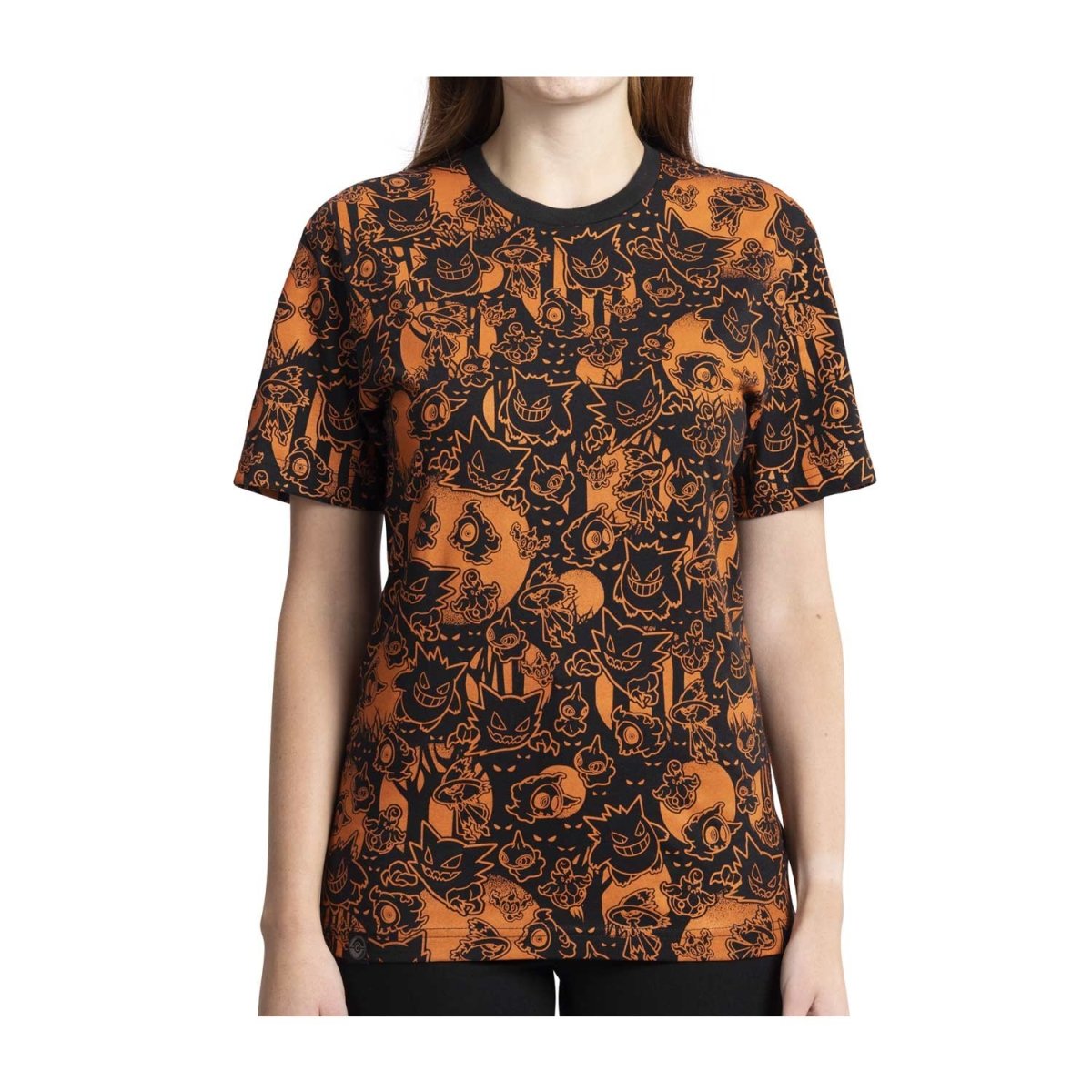 Pokémon Spooky Forest Pokémon Sweet Temptations Orange Allover-Print  Relaxed Fit Crew Neck T-Shirt - Adult