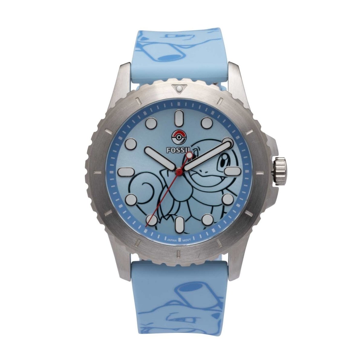 Pokémon Center × Fossil: Squirtle Blue Watch (One Size-Adult)