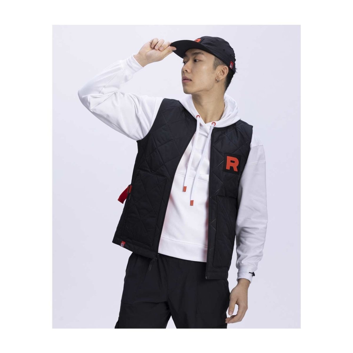 Team Rocket HQ Collection Black & Red Reversible Quilted Utility Vest ...