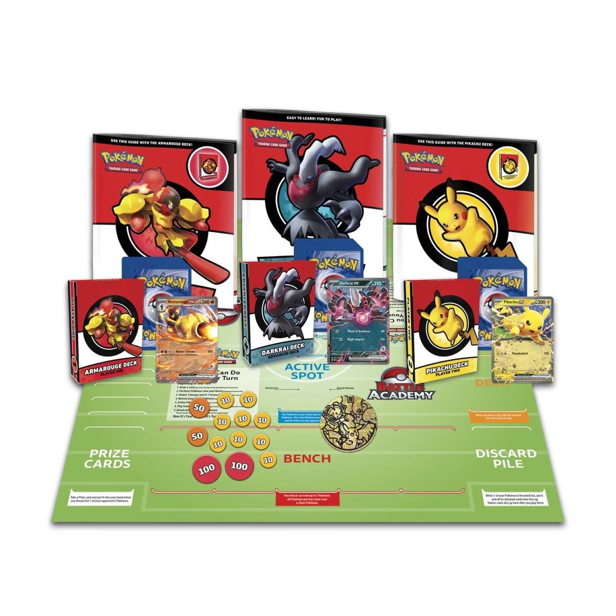 Pokémon Trading Card Game Battle Academy (Armarouge ex, Pikachu ex &  Darkrai ex) | Pokémon Center Official Site