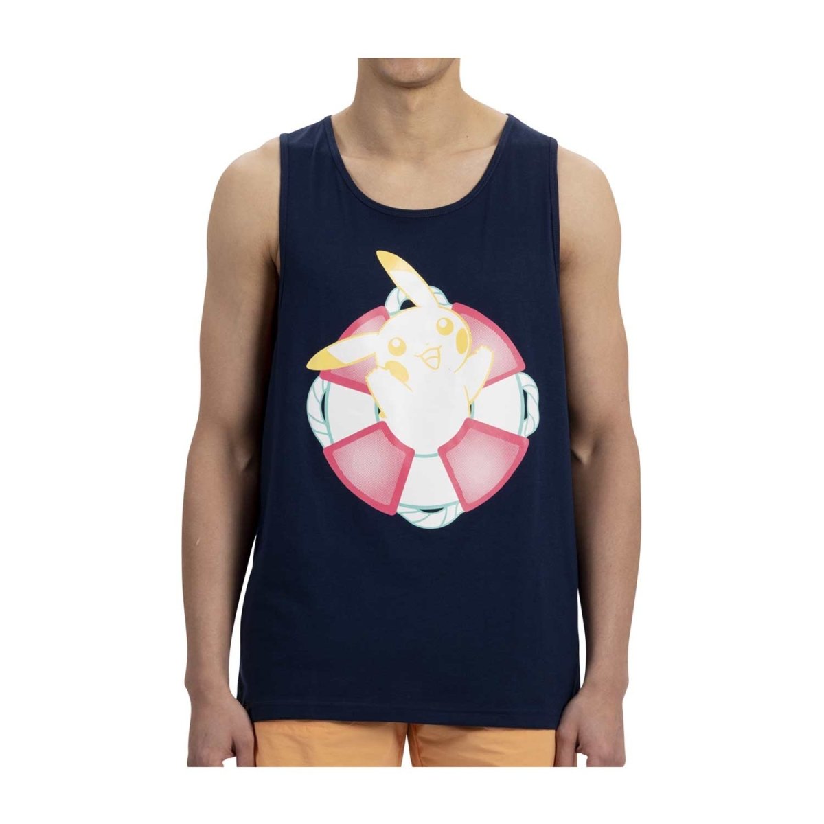 Pikachu Pokémon Summer Days Navy Fitted Tank Top - Men | Pokémon Center ...