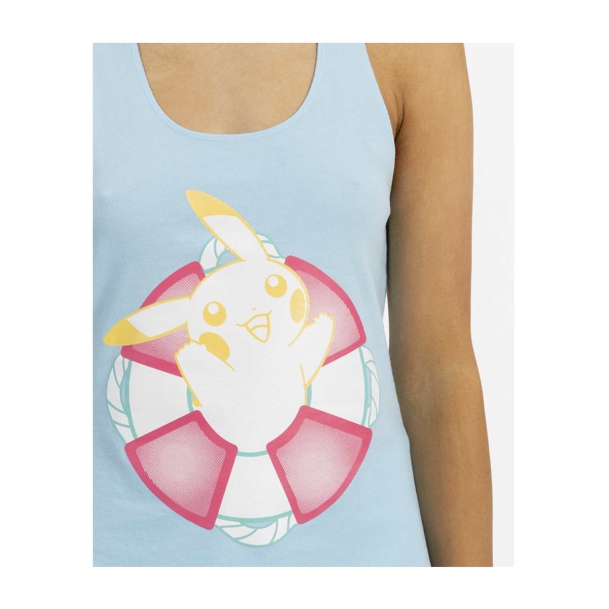 Pikachu Pokémon Summer Days Light Blue French Terry Racerback Tank Top -  Women