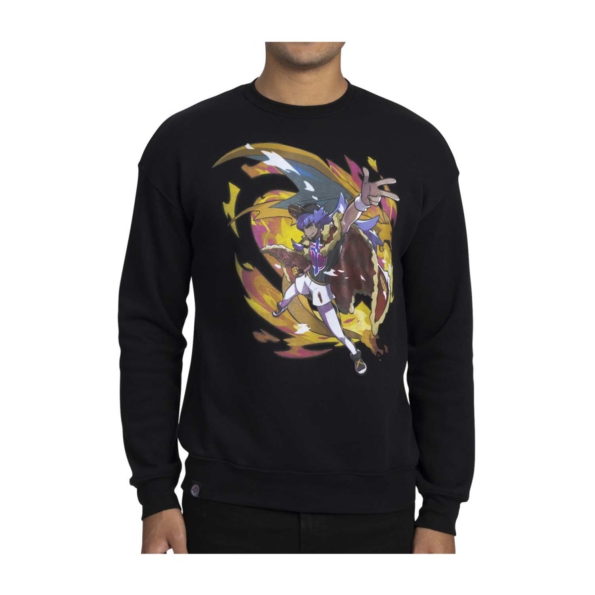 Leon Pokémon Trainers Black Oversize Drop-Shoulder Crew Neck Sweatshirt ...