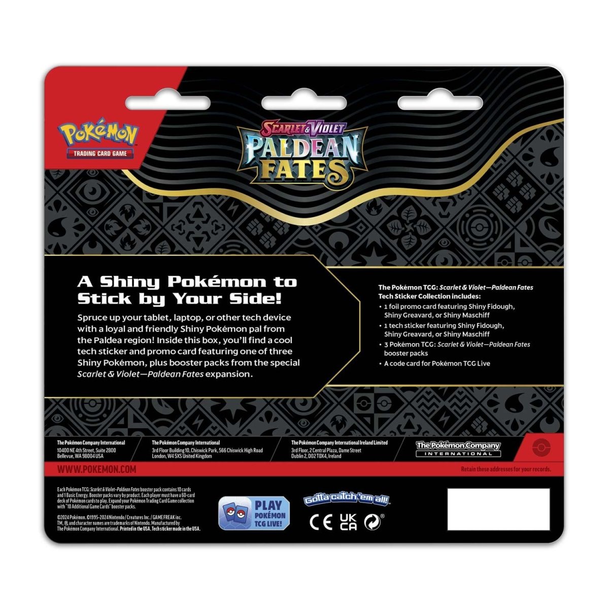 Pokémon TCG: Scarlet & Violet-Paldean Fates Tech Sticker Collection (Shiny  Maschiff)