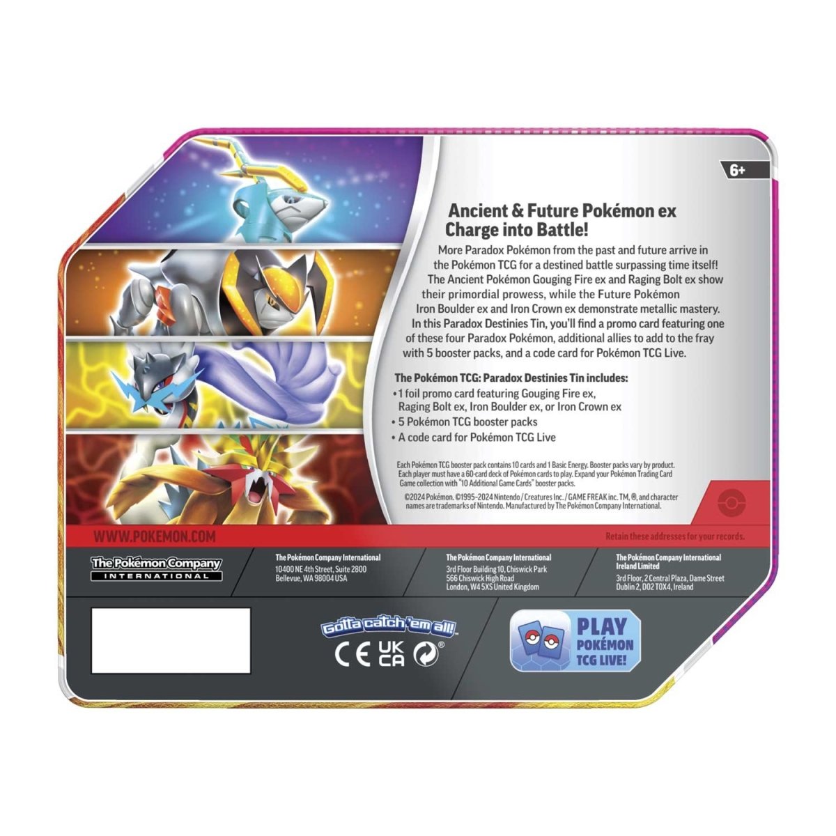 Nintendo Pokemon GO online TCG Go Tin Pack - 10 Tins 2 Packs Each Tin