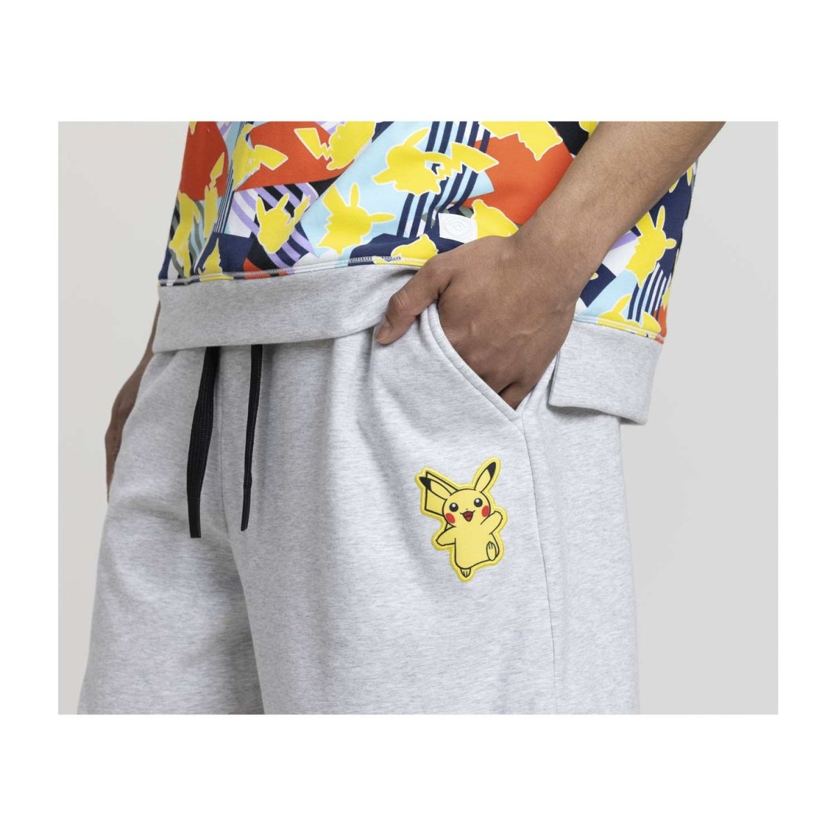 Pikachu Mix Pokémon Lounge Gray Shorts - Men | Pokémon Center Official Site