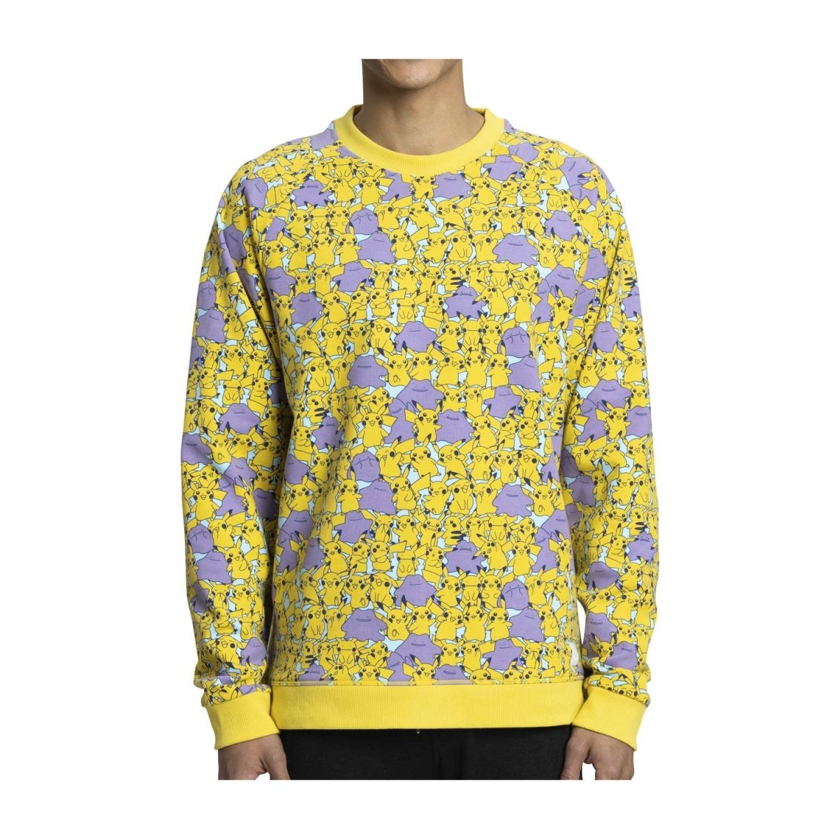 Pikachu & Ditto Pokémon Lounge Yellow Crew Neck Sweatshirt - Adult