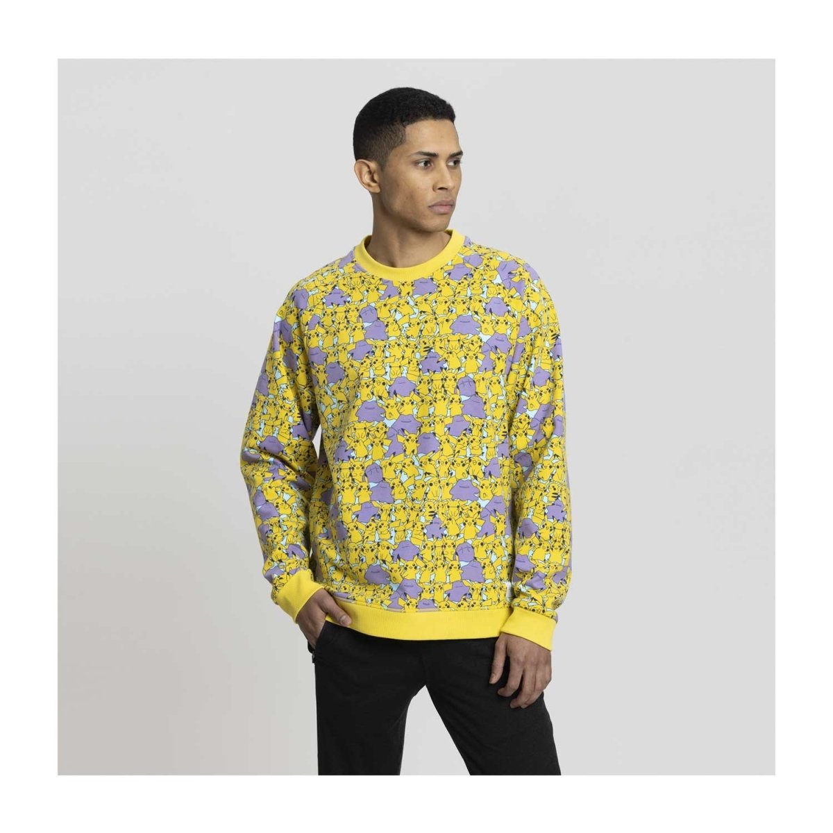 Pikachu & Ditto Pokémon Lounge Yellow Crew Neck Sweatshirt - Adult