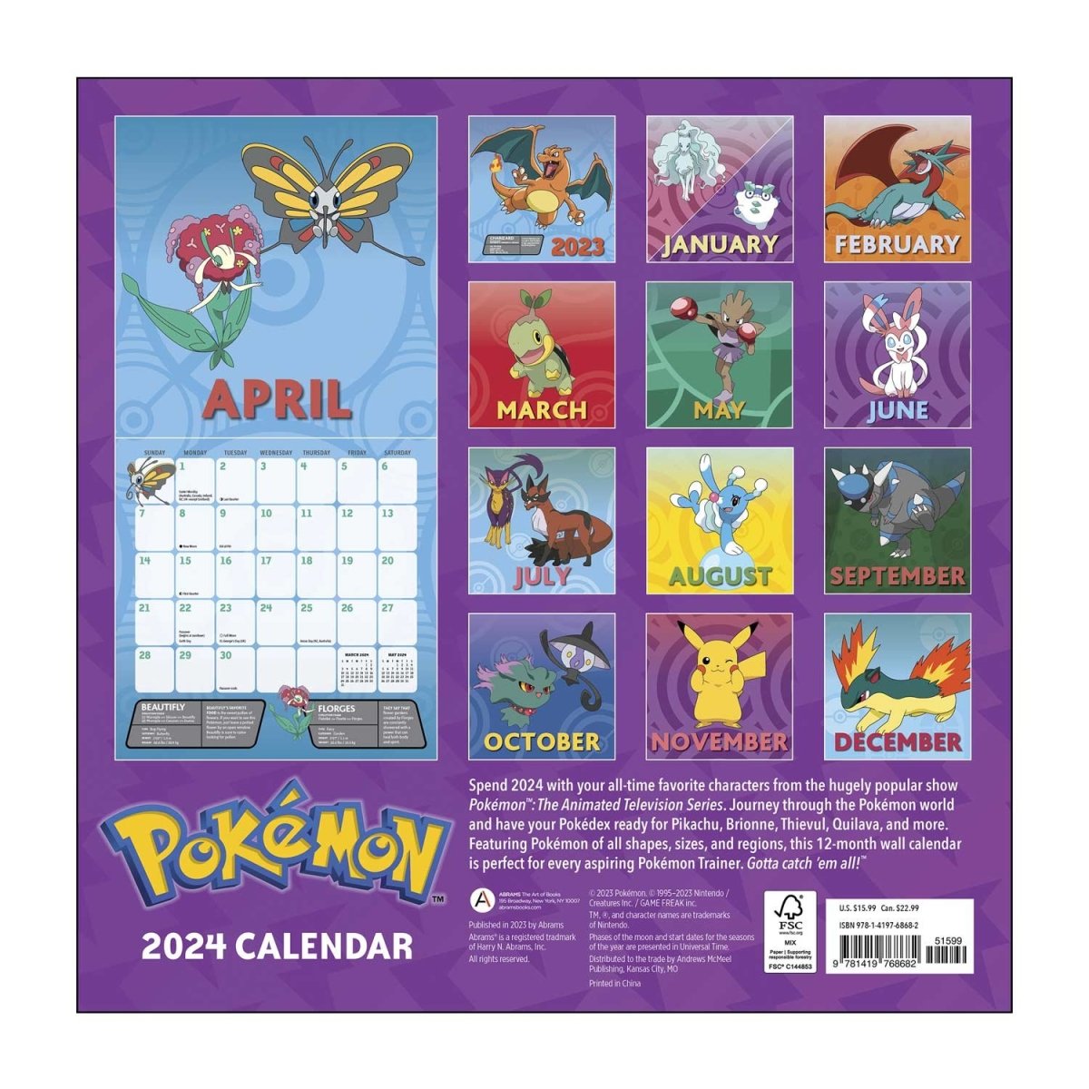 Calendar 2024 Pokémon - Meccha Japan