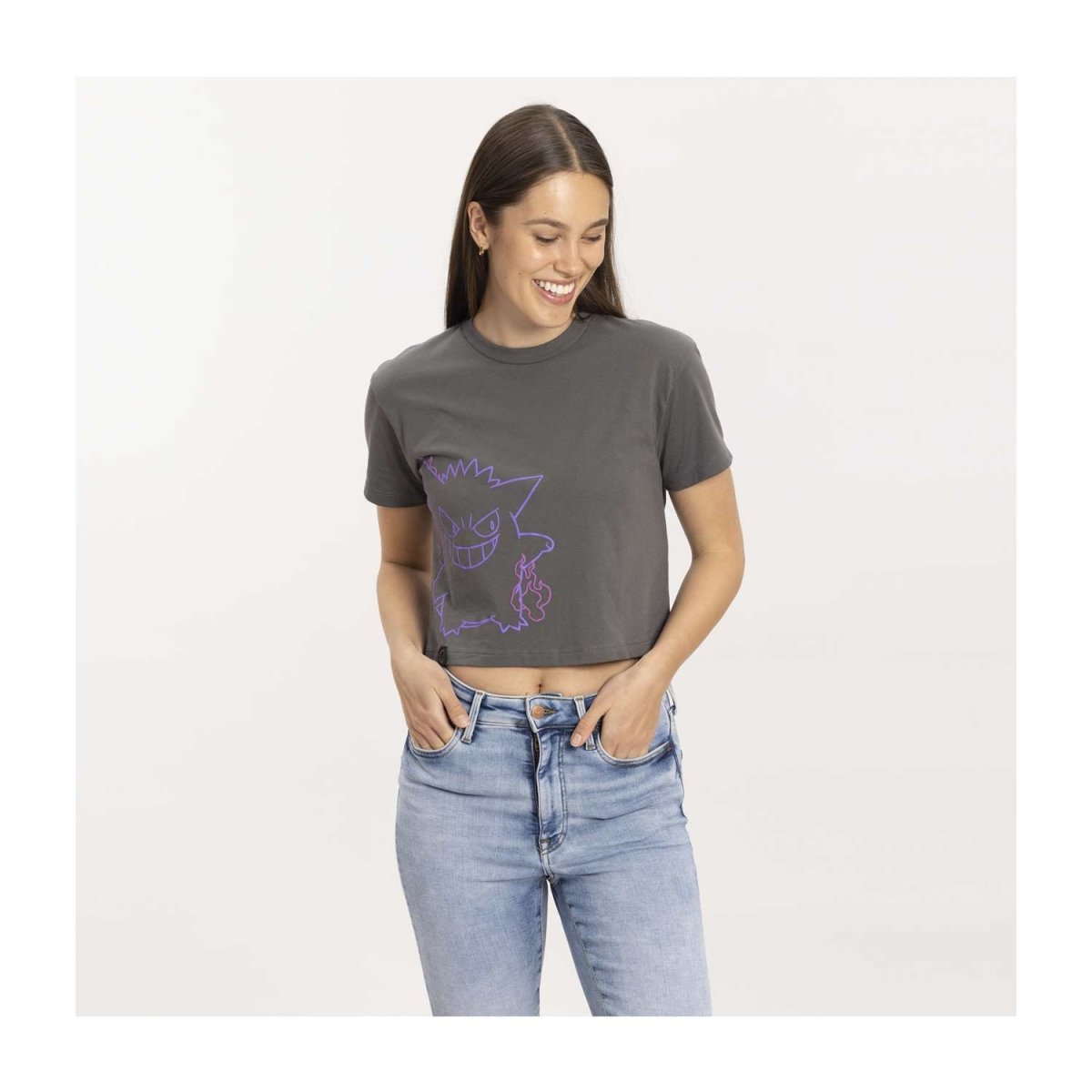 Gengar Gray Relaxed Fit Crew Neck Crop T-Shirt - Women | Pokémon Center ...