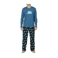 Sleeping Snorlax Blue Long-Sleeve T-Shirt & Navy Microjersey Pants ...