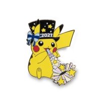 Pikachu & Mew Admiration Yellow Pokémon Pins & Greeting Card