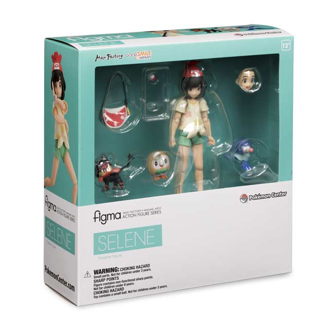 Figma Selene Posable Figure With Rowlet Litten Popplio Rotom Dex Pokemon Center Official Site