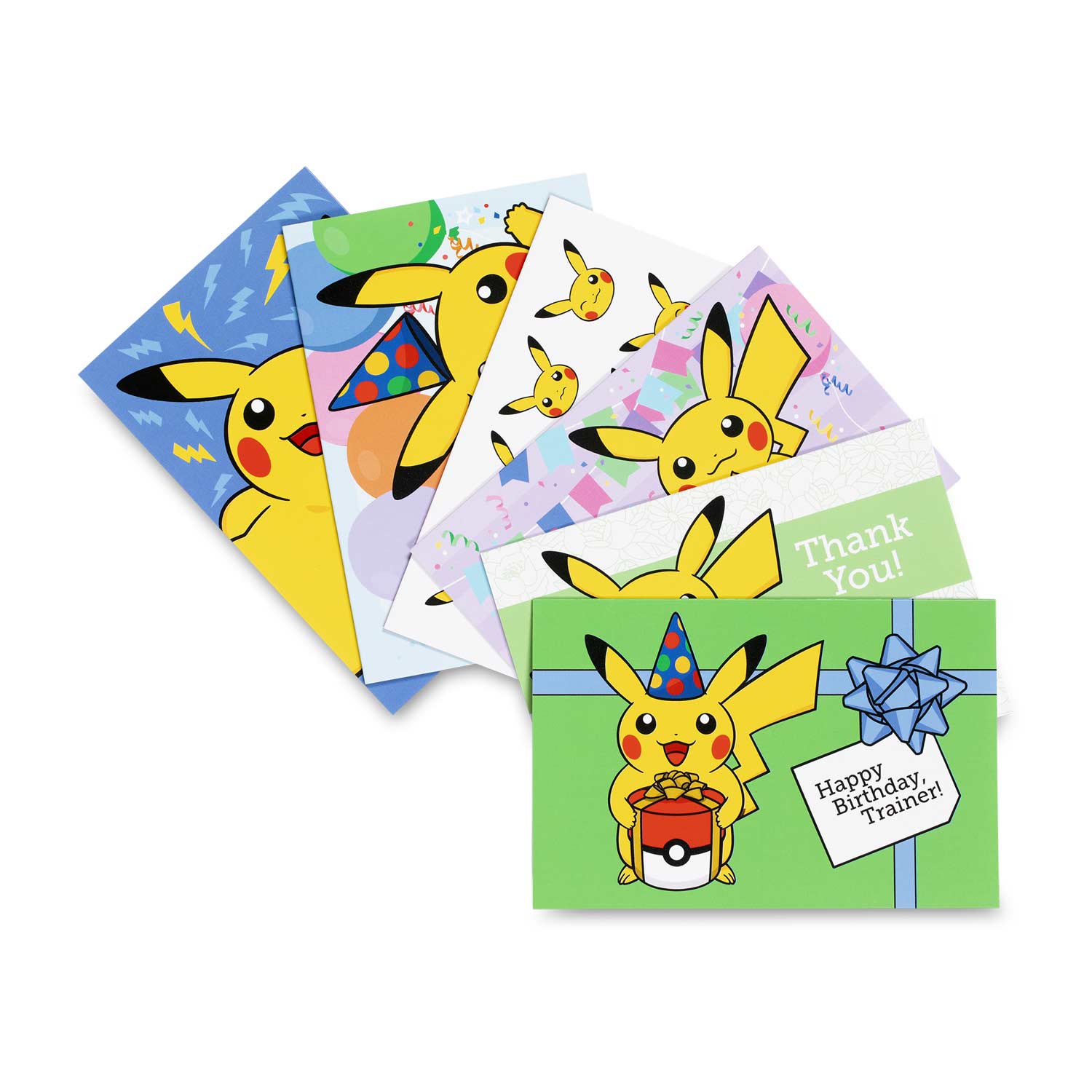 Pikachu Greeting Card Set (6 Birthday, 2 Thank You & 4